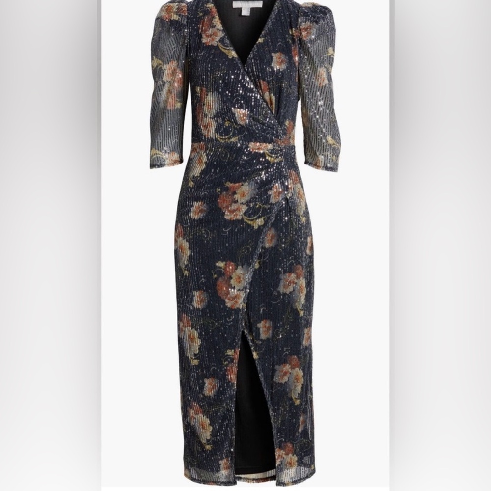 Chelsea28 Black Floral Midi Dress - Picture 3 of 5